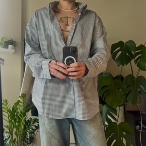 Blue and white Goodfellow button up